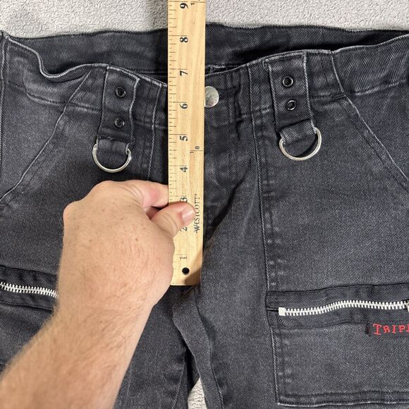 Tripp NYC Jeans Women’s Size 28x29 Black Skinny Low Rise Zip Punk Emo Goth - Picture 7 of 15